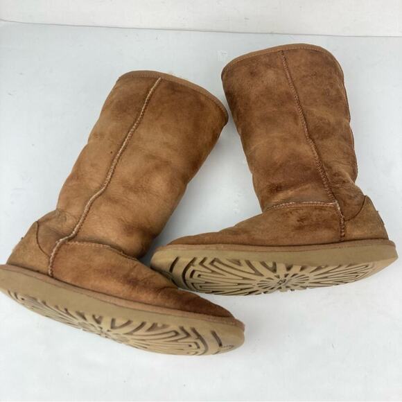 UGG Classic Chestnut Brown Boots Size 5 Genuine Leather/Sheepskin - Picture 5 of 14
